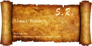 Simai Róbert névjegykártya